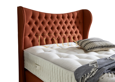 Winged Divan Beds, Chesterfield Divan Beds, Upholstered Divan Beds, Deep Buttoned Divan Beds