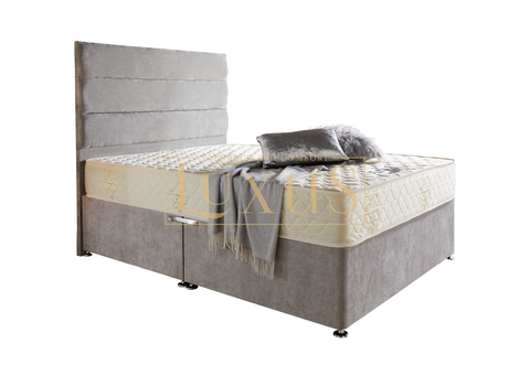 Leo Light Grey Velvet Fabric King Size 5FT Ottoman Storage Bed Frame